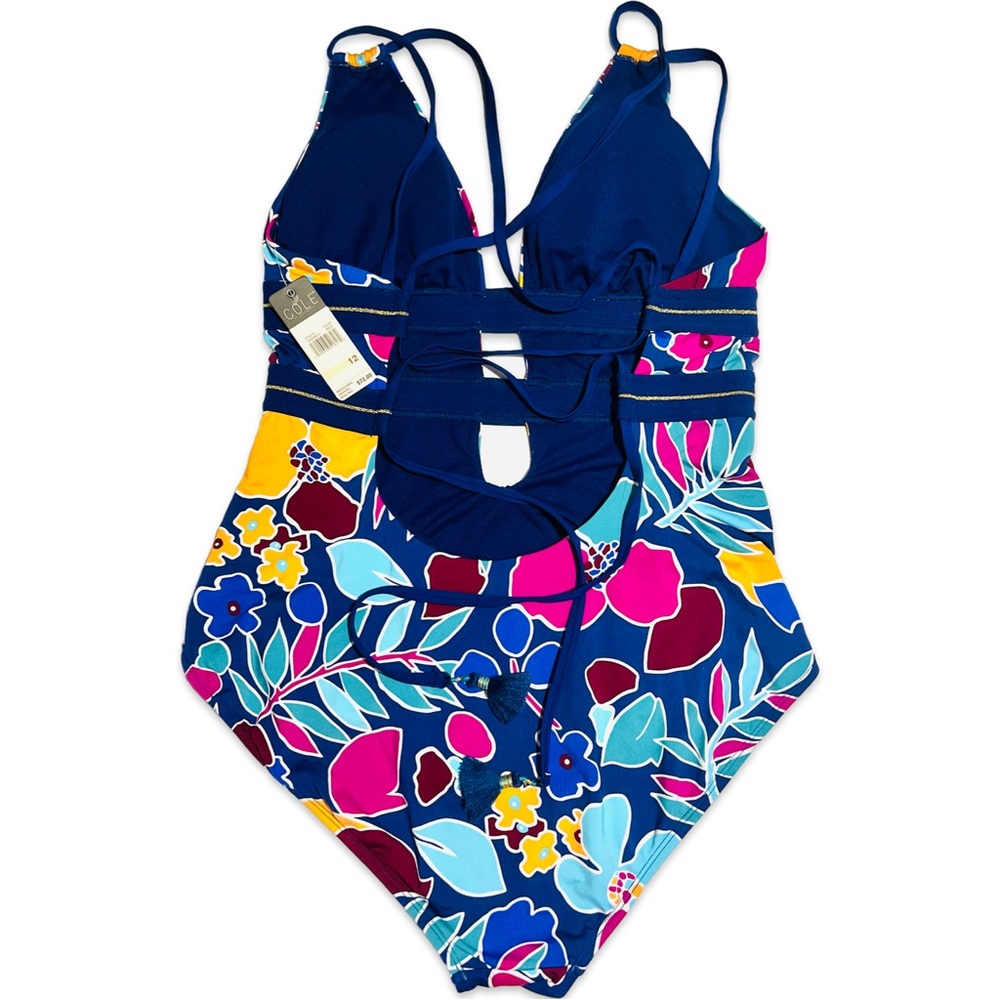 ✨NWT✨COLE OF CALIFORNIA▪️ Women’s One Piece Colorful Floral Swimsuit - Picture 8 of 15